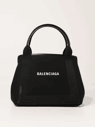 新作★Balenciaga★NAVY ロゴ SMALL CABAS トートバッグ (S)